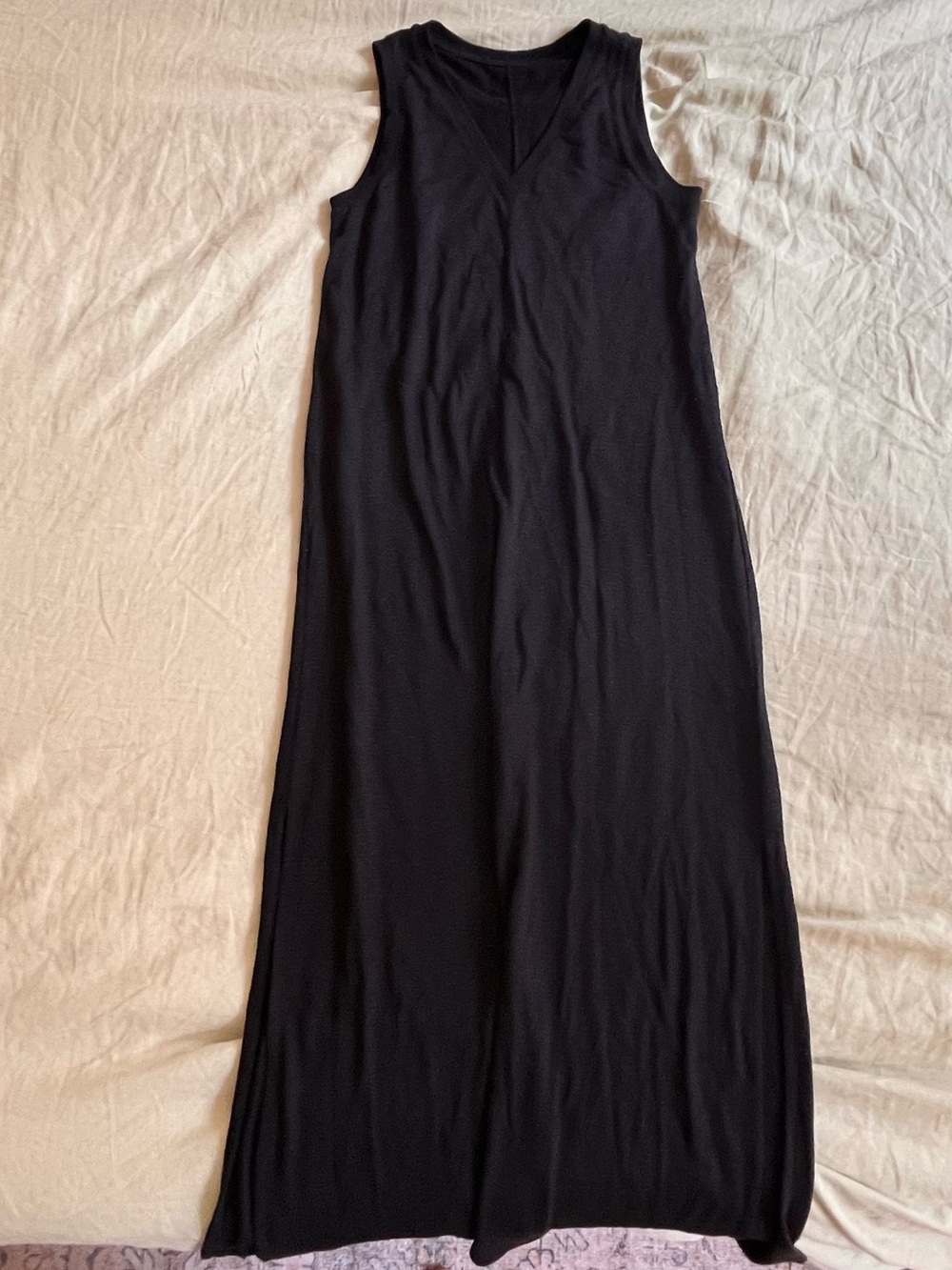 PAIGE Black Sleeveless V-Neck Maxi Dress